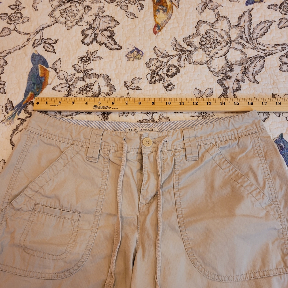 Tommy Hilfiger Light Tan Cargo Shorts Drawstring And Button Fly Sz 10 - Picture 14 of 15